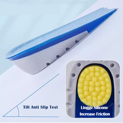 3cm Height Increase Insole TPE Silicone Gel Heighten Lift Half Shoes Pad Men Women