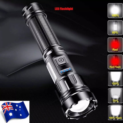 1000000 Lumen LED Torch COB Flashlight Work Light Rechargeable High Powerful