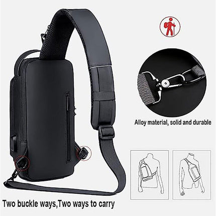 Anti-Theft Chest Bag with Password Lock Sport Sling Men's Shoulder Crossbody