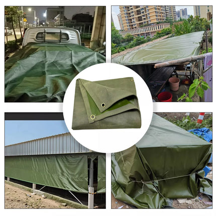 3 Size Army Heavy Duty Waterproof Canvas Tarp Tarpaulin Sun Blocked Dustproof