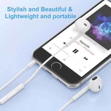 3.5mm Audio Jack Headphones Wired Earphones Volume Control & Microphone Cable Au