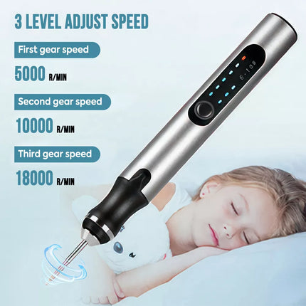 Set Electric Engraving Pen Cordless Carving Pen USB Micro Engraver with 37 Bits