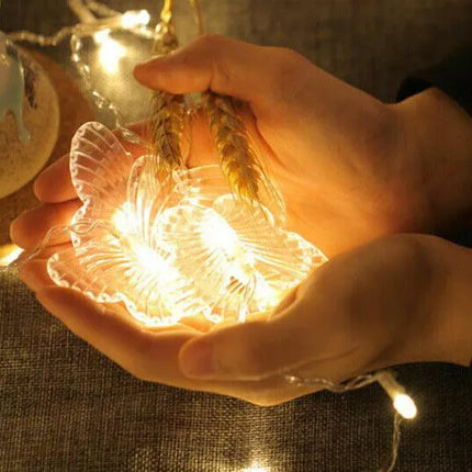 Butterfly 96 LED Fairy String Curtain Lights Christmas Party Wedding Decor Lamp