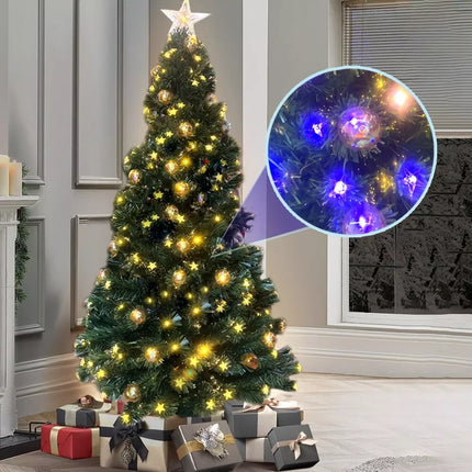 1.8M Christmas Tree Xmas Trees Decorations Green With Fiber Optic LED Lights Au