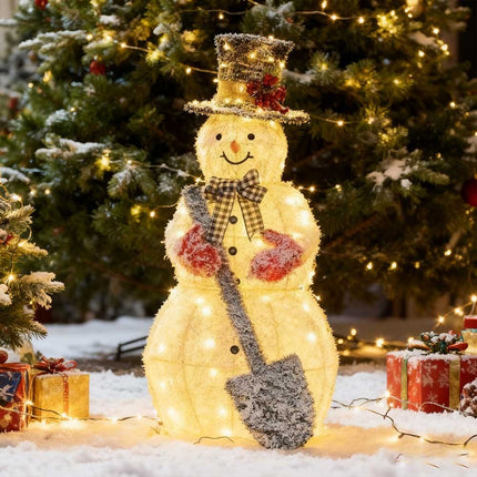 120cm Solar Powered Christmas Decoration Lights Snowman Metal Frame LED Light