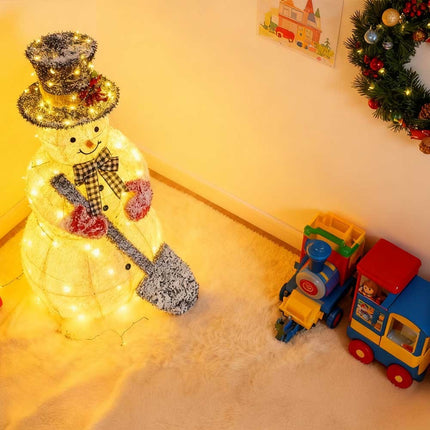 120cm Solar Powered Christmas Decoration Lights Snowman Metal Frame LED Light