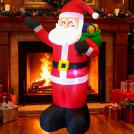 6.6ft Inflatable Santa Claus with LED Lighting Indoor Outdoor Christmas Party