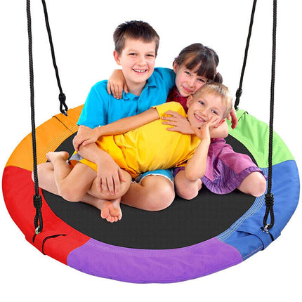 100cm max 150kg Spider Web Net Tree Swing Large Round Seat Kids Outdoor Yard Toy