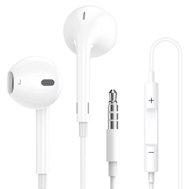 3.5mm Audio Jack Headphones Wired Earphones Volume Control & Microphone Cable Au