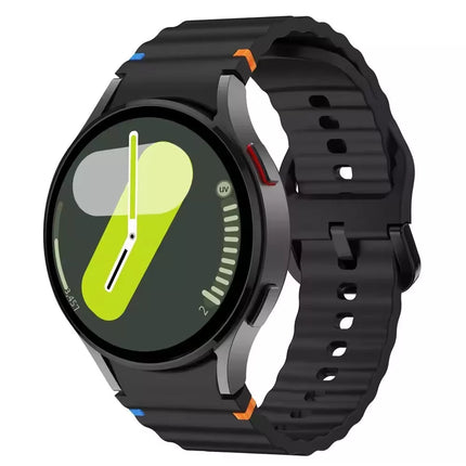 Black For Samsung Galaxy Watch 7 6 5 4 FE 40mm 44mm Sport Silicone Watch Band Strap Au