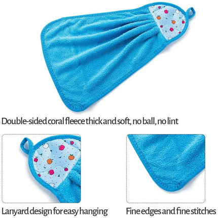 x3 Quick Dry Hand Towel Flower Kitchen Hanging Water Absorbent Soft Wipe Coral