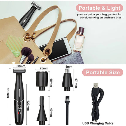 4 In 1 Rechargeable Hair Beard Eyebrow Ear Nose Shaver Trimmer Electric Set