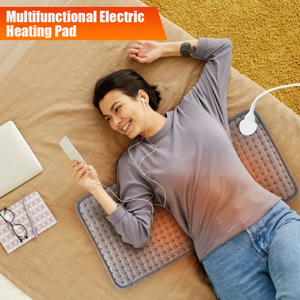 60cm Electric Heat Pad Adjustable Heating Mat Warmer Blanket Back Pain Relief