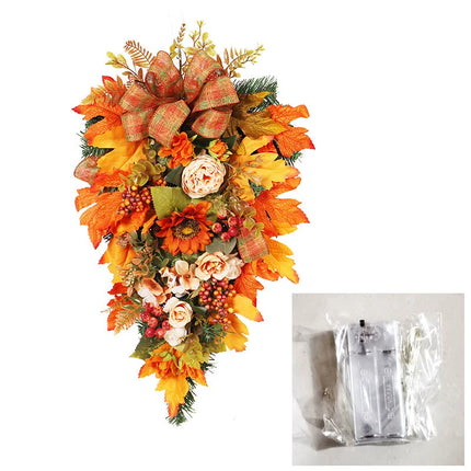 Fall Wreath Front Door Large Pumpkin Wall Wreath Garlands Christmas Autumn Decor
