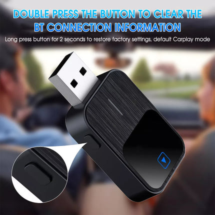 Wireless Carplay Adapter Android Auto USB Car Dongle 2 in 1 Mini Auto Navigation