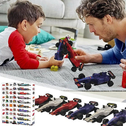 2025 Christmas Advent Calendar 24 Days Countdown Pull-Back F1 Racing Car Toys