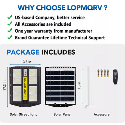 100000LM Outdoor Solar Powered LED Light Motion Sensor Street Lights Flood Lamp