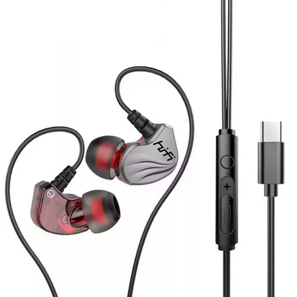 6D Mobile Phone Universa Type C Earphone Headphone For iPhone Samsung USB wired
