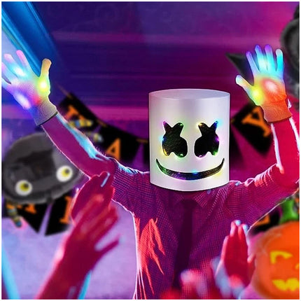 Halloween LED Light Up Mask Full Head DJ Mask Singer Costume Cosplay Party Mask