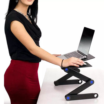 Portable Foldable Laptop Stand Desk Table Tray Adjustable Bedside w Mouse Pad