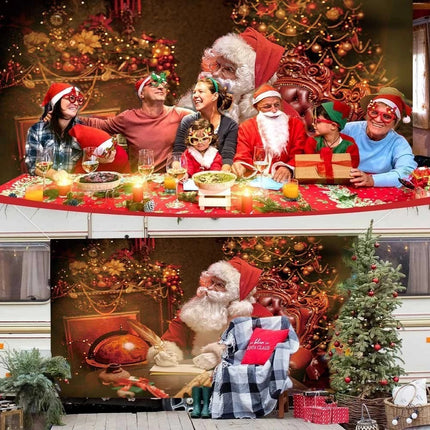 Christmas Garage Door Decoration Xmas Eve Banner Cover Backdrop Wall Decor Post
