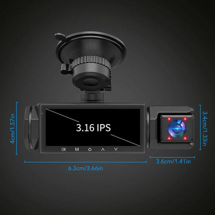 1080P Car Dash Cam Front and Inside Dash Camera Driving Recorder IR Night Vision
