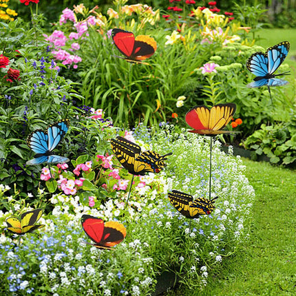 50PCS 8cm Luminous Butterfly Lawn Ornament Fairy Garden Decor Outdoor Yard