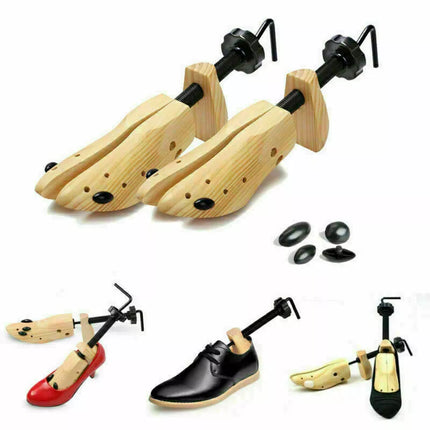 1 Pair 2-Way Wooden Shoe Stretcher Expander Adjustable Cedar Shoe Tree Unisex