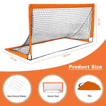 Portable Soccer Goal Kids Football Training Outdoor Practice Sport w/Carry Bag