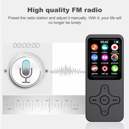 32 GB MP3 MP4 Music Player 1.8'' Screen Portable Radio Voice Recorder Gifts