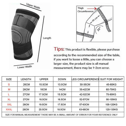 1Pcs Black 3D Knee Leg Brace Support Compression Sleeve Breathable Sports Jogging Running