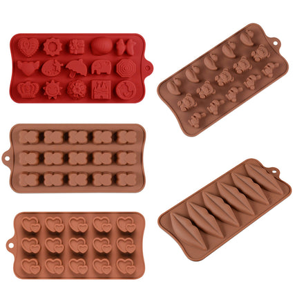 3 Pcs Silicone Chocolate Mould Cake Ice Tray Jelly Candy Cookie Baking Multi Moulds