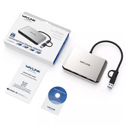 USB 3.0/USB C to DisplayPort/HDMI Adapter DisplayLink Dual 5K@60Hz Monitor Hub