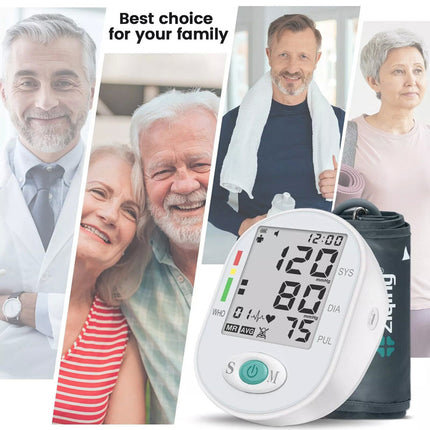 Digital Blood Pressure Monitor Upper Arm Automatic BP Machine Heart Rate Monitor