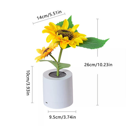 2 Head LED Sunflower Night Light Home Decorative Flower Lamp Rechargeable