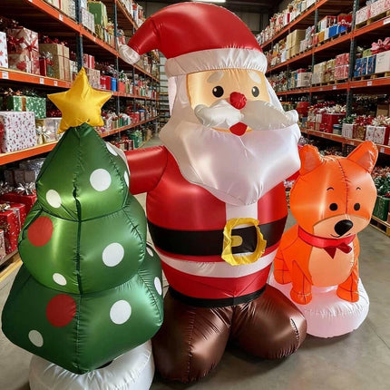 Inflatables Christmas Outdoor Decorations Cute Blow Up for Garden Lawn Xmas Deco
