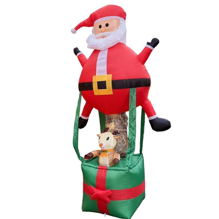 9ft Inflatable Christmas Santa Claus Hot Air Balloon Reindeer Xmas Decorations