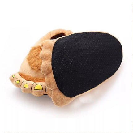 Light Brown Winter Furry Warm Slippers Funny Big Hairy Savage Hobbit Feet Plush Home Shoes