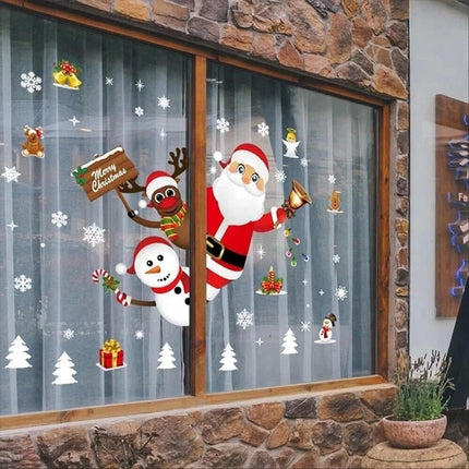 167PCS Christmas Window Clings Sticker 8 Sheets Childrens Decals Snowflake Santa