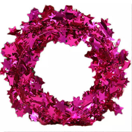 6 Color 7.5M Christmas Hanging Star Pine Tree Garland Rattan Xmas Party Wedding Ornament