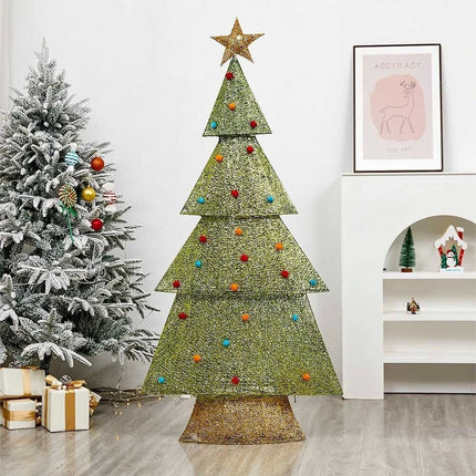 155cm iron made Christmas tree With LED Solar Powered Decorations Garden Lights