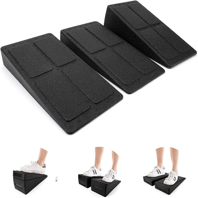 3PCS Wedge Stretch Slant Squat Board Slanting Yoga Block Exercise Gym Fitness