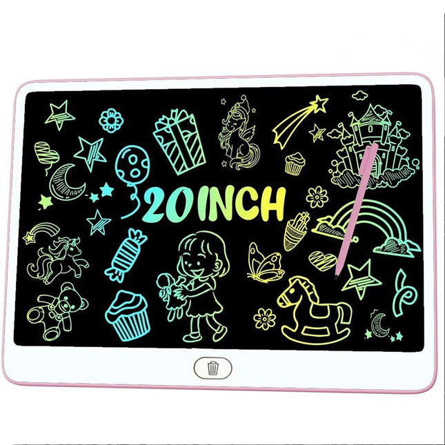 Pink 20" LCD Kids Writing Tablet Drawing Board Hand writing Pad Boys Girls Toy