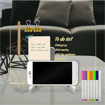 30*20CM LED Note Board With Colors Acrylic Dry Erase Board With Light