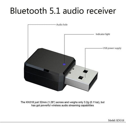 2in1 USB Bluetooth5.0 Transmitter Receiver Audio Adapter AUX 3.5mm TV PC Speaker