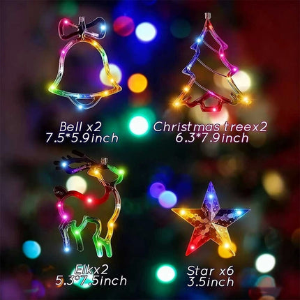 Christmas Hanging Deer Bells Curtain String Lights Garland Fairy Light Window 3M
