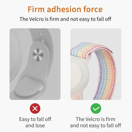 3Packs Apple AirTag Case Wristband Protective Cover Colorful & Rainbow & Grey