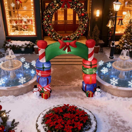 Christmas Inflatable Archway Gift Box Decoration Build in LED Light in/ Outdoor