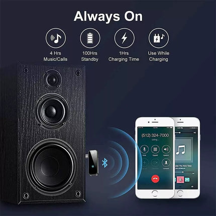 Bluetooth 5.1 Transmitter Receiver Audio Adapter AUX 3.5mm TV CAR PC Speaker AU