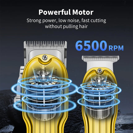Battery Rechargeable Pro Hair Clipper Set Cordless Hair Trimmer With LED Display